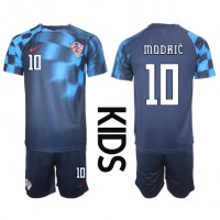 Camisa de Futebol Croácia Luka Modric #10 Equipamento Secundário Infantil Mundo 2022 Manga Curta (+ Calças curtas)